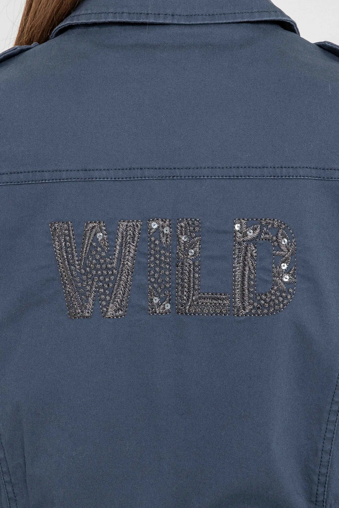 Veste avec broderies bleu - Image 6