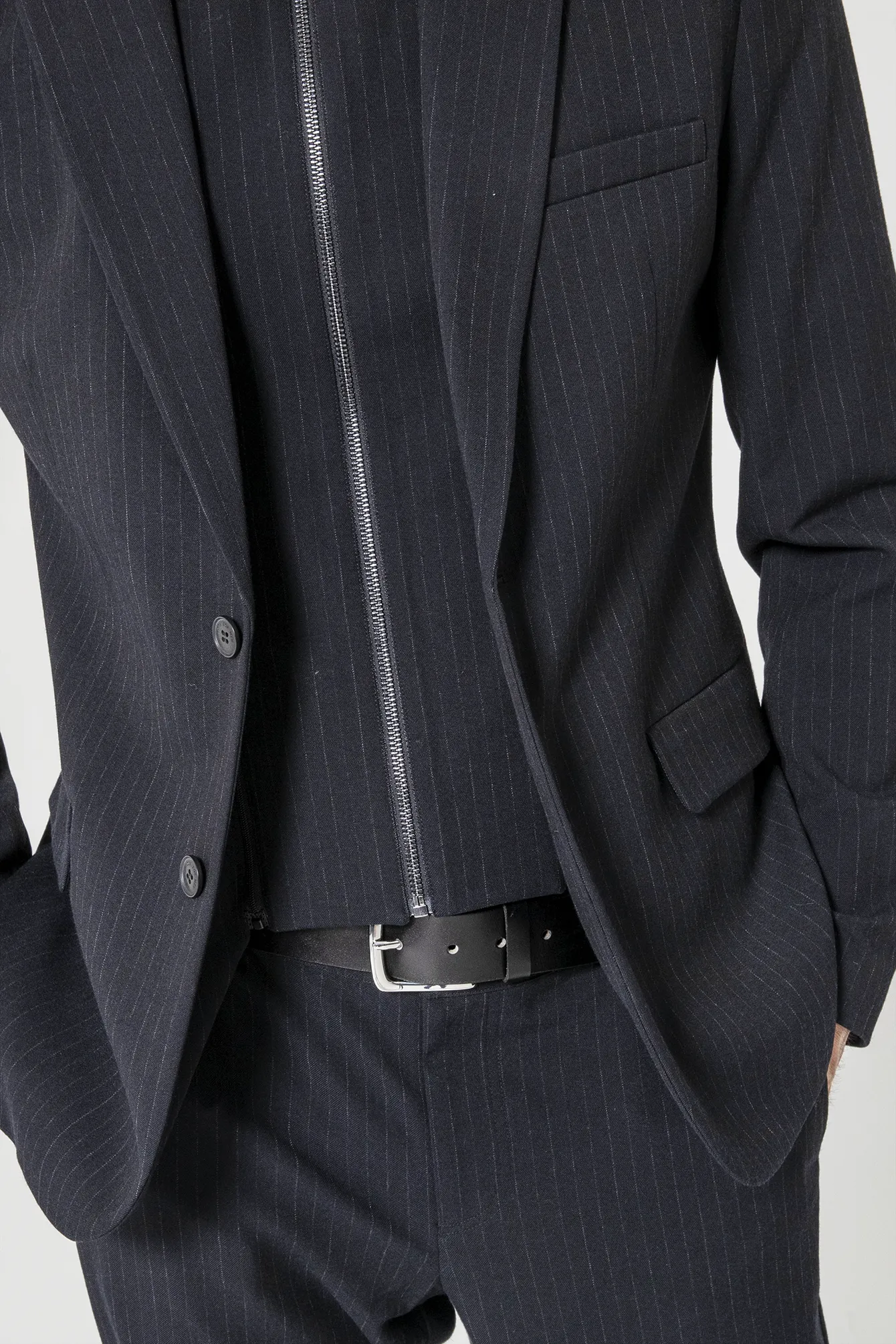 Veste costume 2 en 1 rayée navy - Image 3