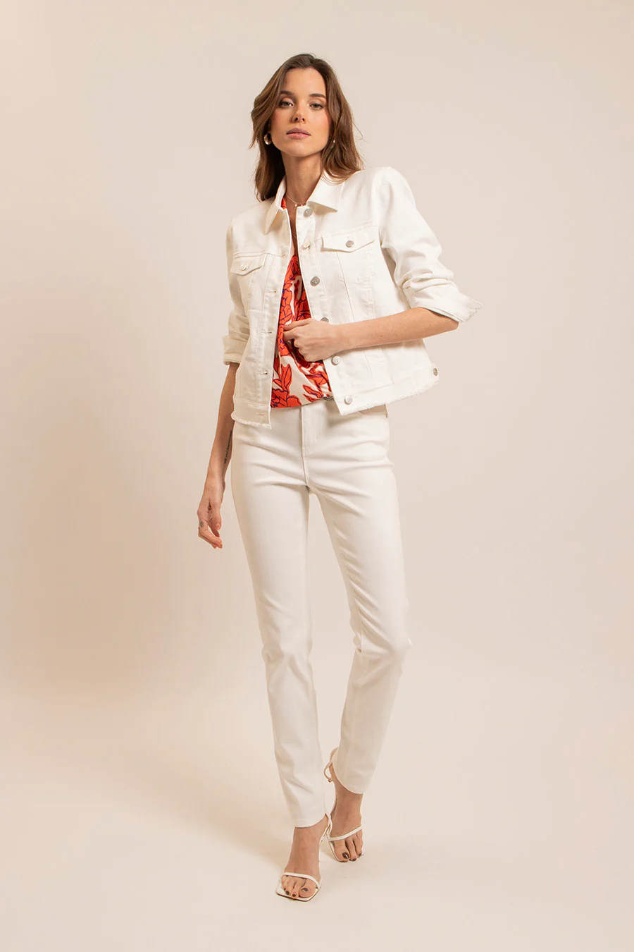 Veste en jean blanche - Image 4