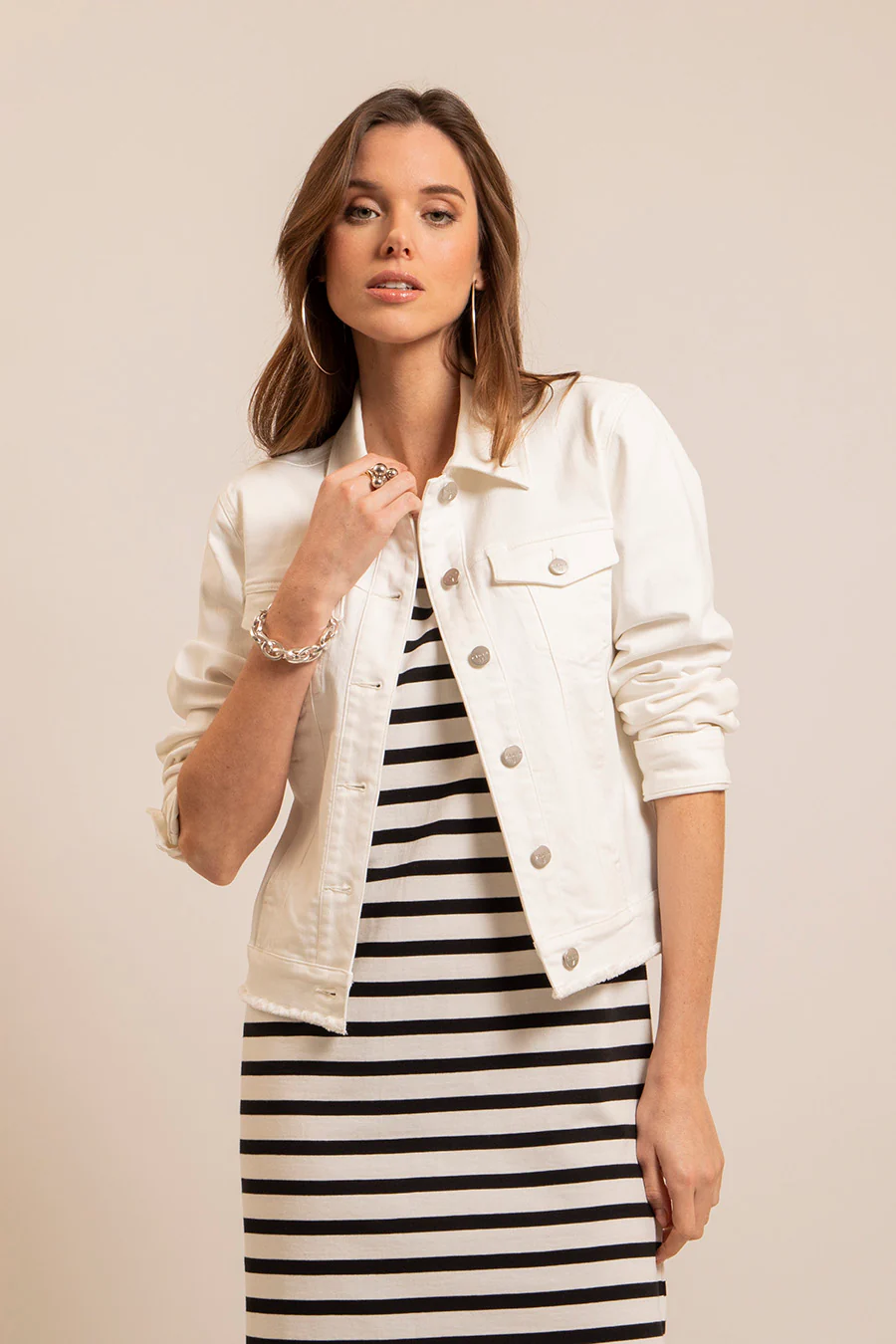 Veste en jean blanche - Image 5