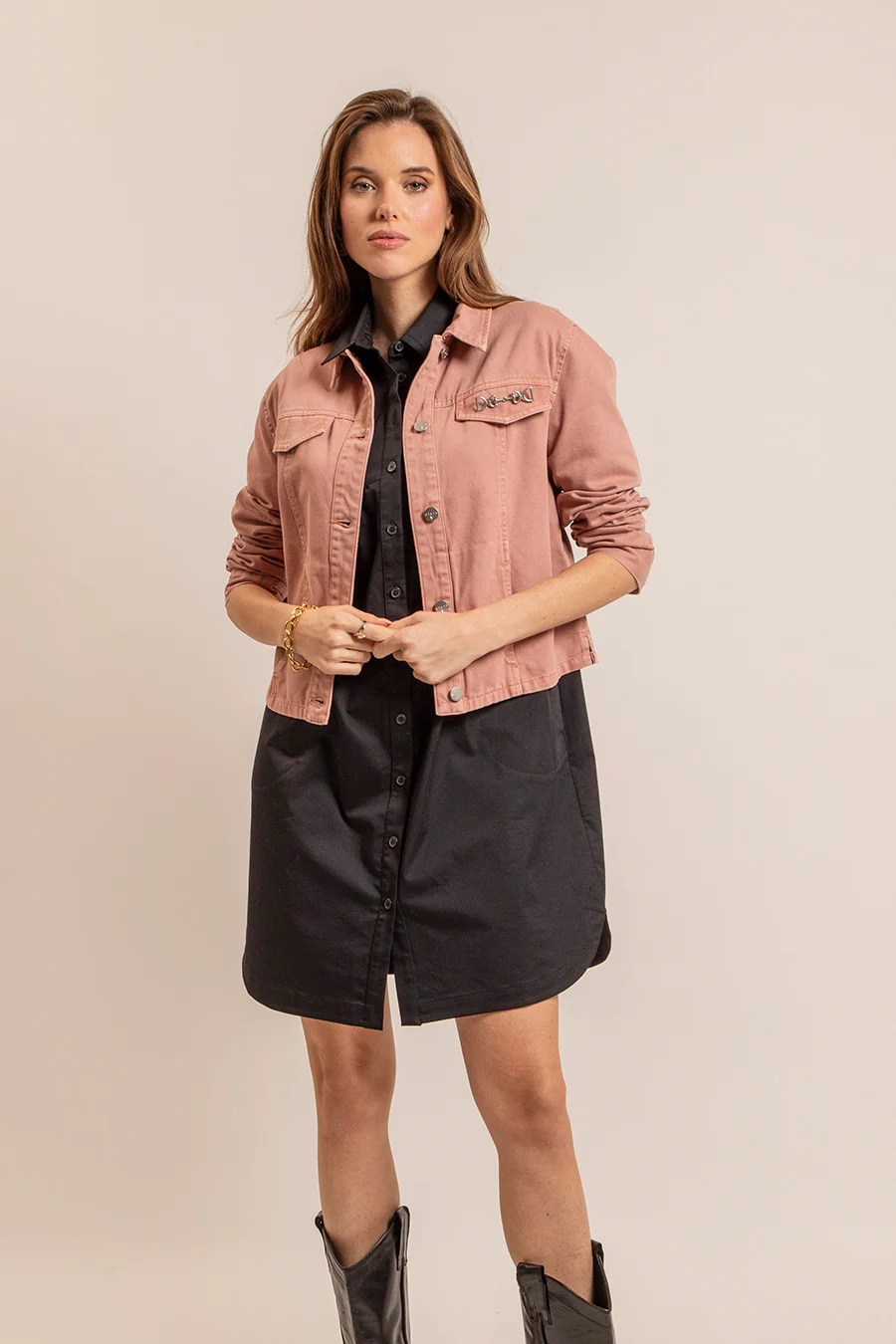Veste en jean bruyère